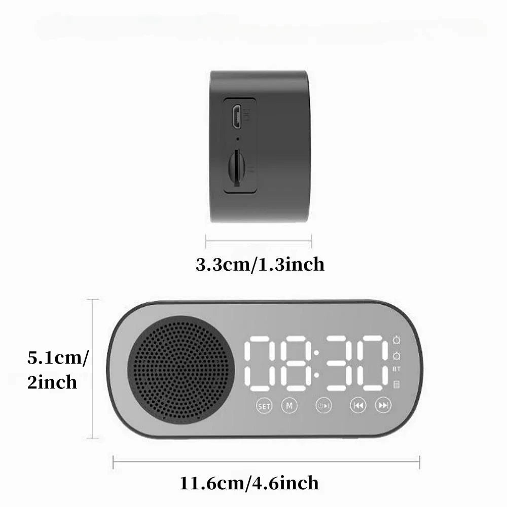 Mirror Digital Alarm Clock | FM Radio & Bluetooth Speaker Digital Alarm Clock Babs