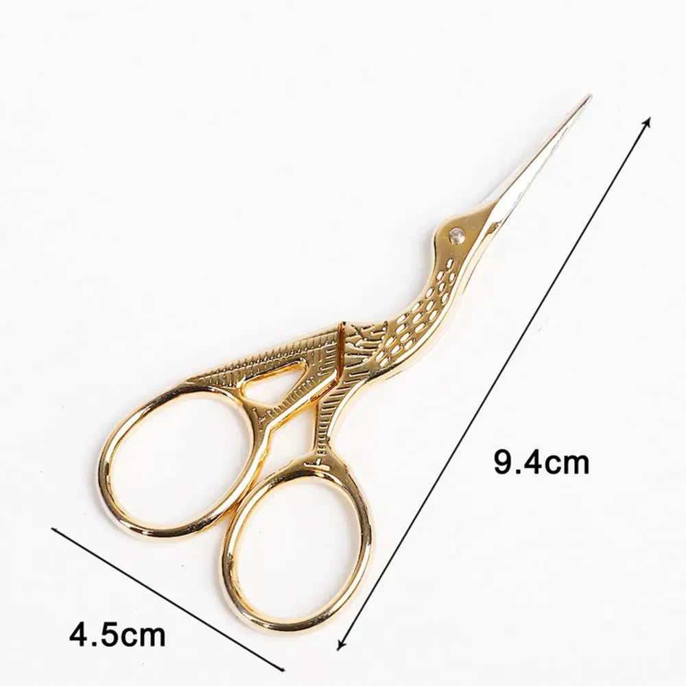 Vintage Bird Crane Embroidery Scissors – Stainless Steel Tailor Shears Embroidery Scissors Babs gold-S 9.4x4.5cm