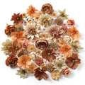 Orange Silk Artificial Rose Daisy Flower Heads 60pcs – DIY Decor Artificial Flower Heads Babs Brown 60Pcs
