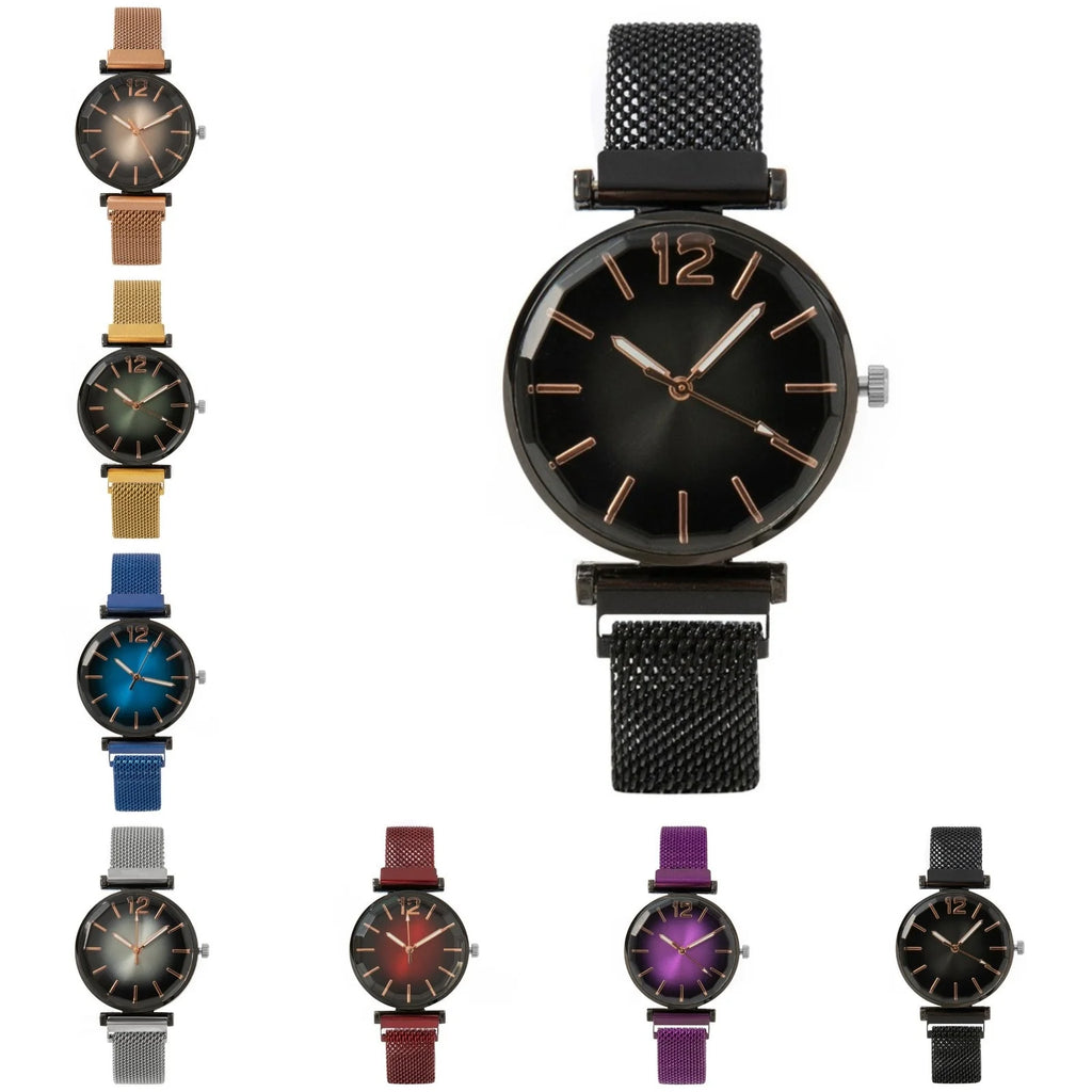 Women's Black Dial Quartz Watch – Ceramic Strap, Auto Date Ladies Quartz Watch Babs