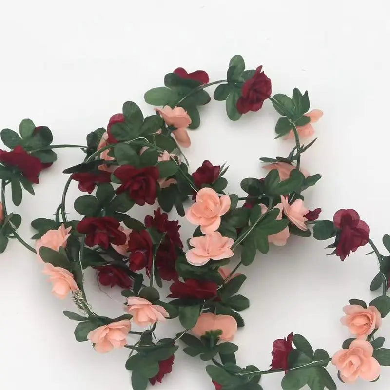 Silk Rose Garland – Artificial Flower String for Wedding & Home
