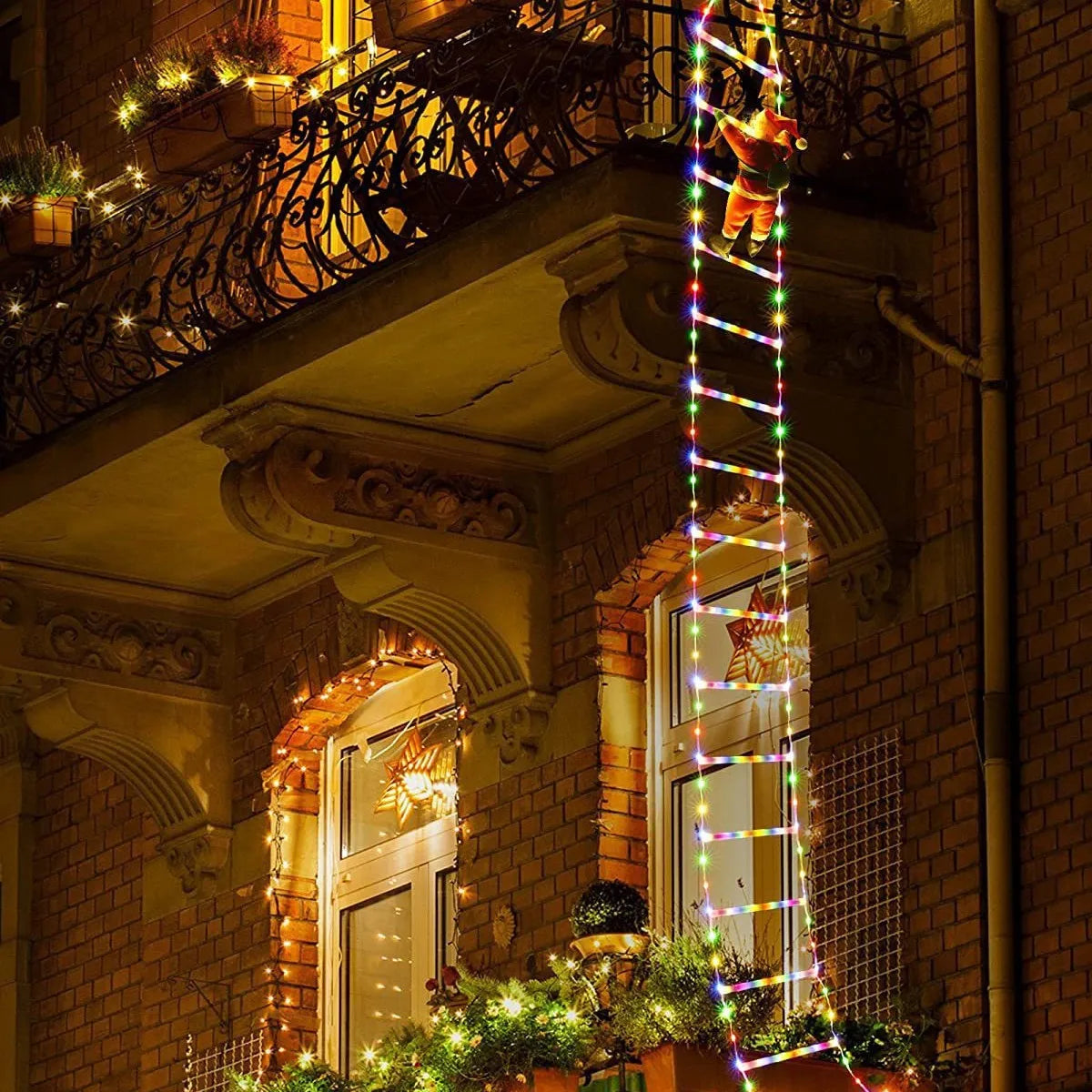LED Christmas Ladder Light with Climbing Santa Claus | 3M Christmas LED Lights Babs 3M-Multicolor-older