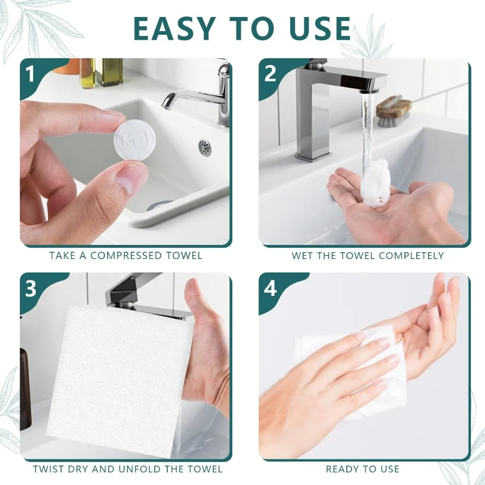 Compressed Disposable Travel Towels – Portable & Individually Wrapped Disposable Travel Towels Babs