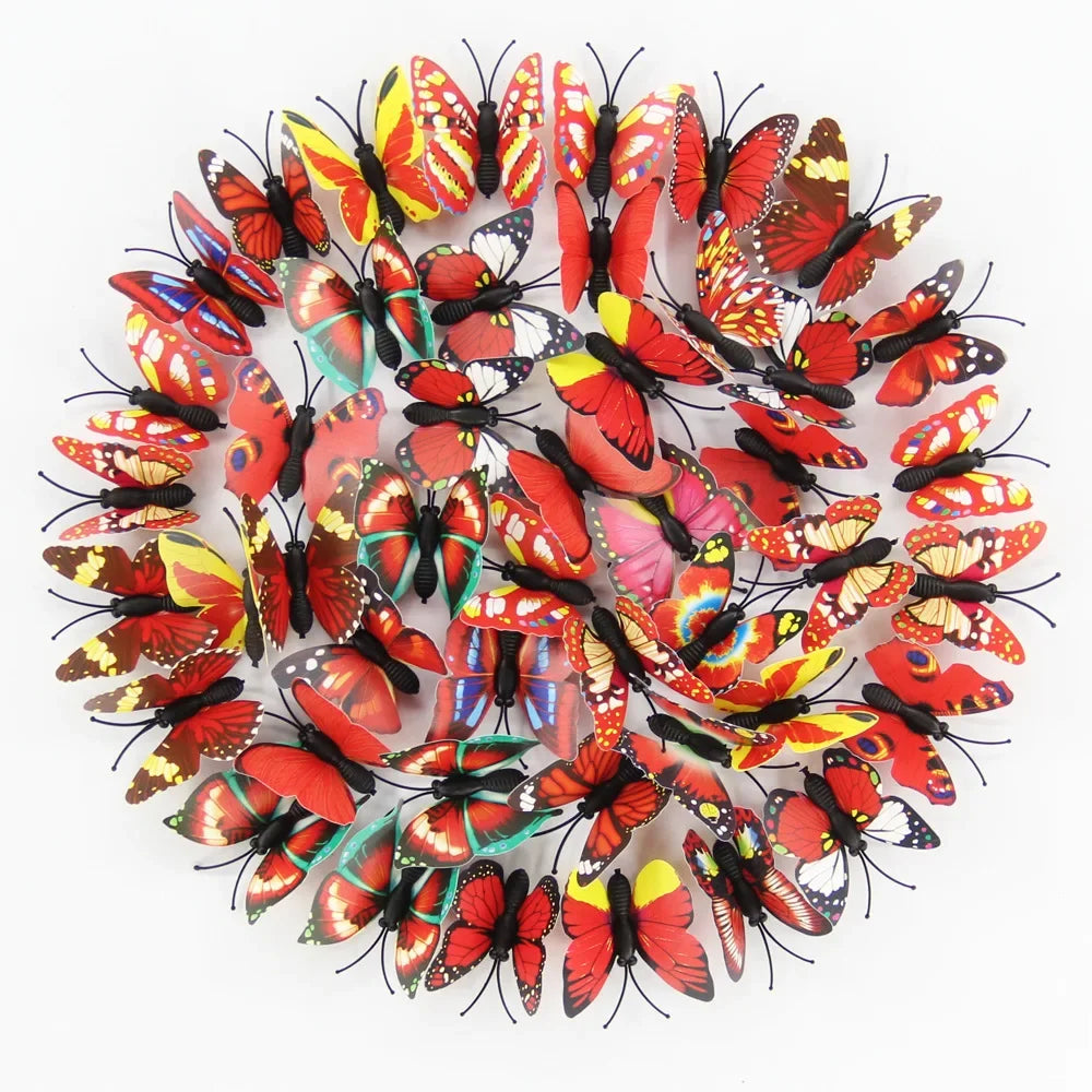 50PCS 3D Butterfly Wall Decals DIY Home Decor Stickers 4.5cm Wall Decal Stickers Babs
