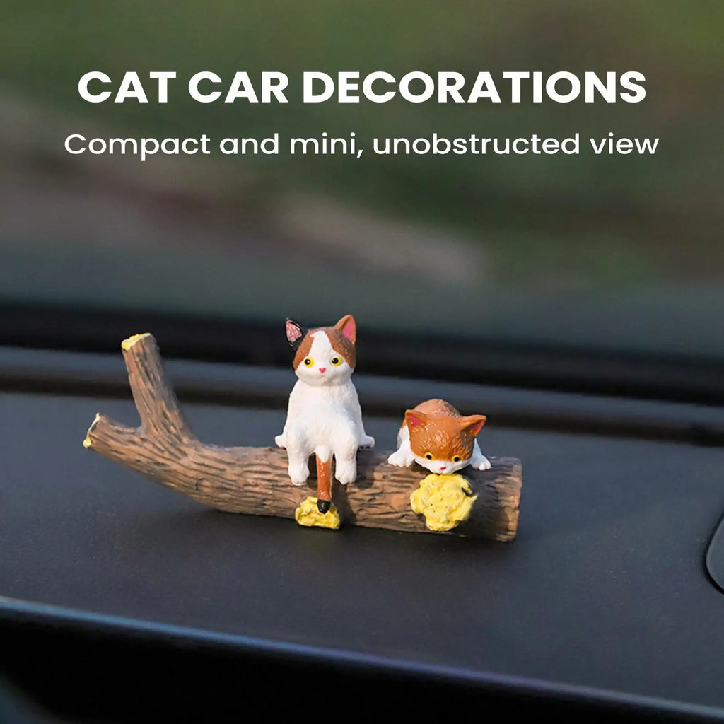 12pcs Mini Sleeping Cat Figurines – Desk, Home & Car Décor Cat Figurine Set Babs