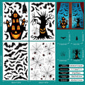 Halloween Static Cling Window Stickers – Ghost, Bat & House Halloween Window Clings Babs black