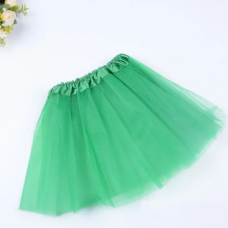 Girls Pink Tutu Skirt | Princess Party & Birthday Ball Gown Girls Tutu Skirt Babs dark green for 6-10 years old