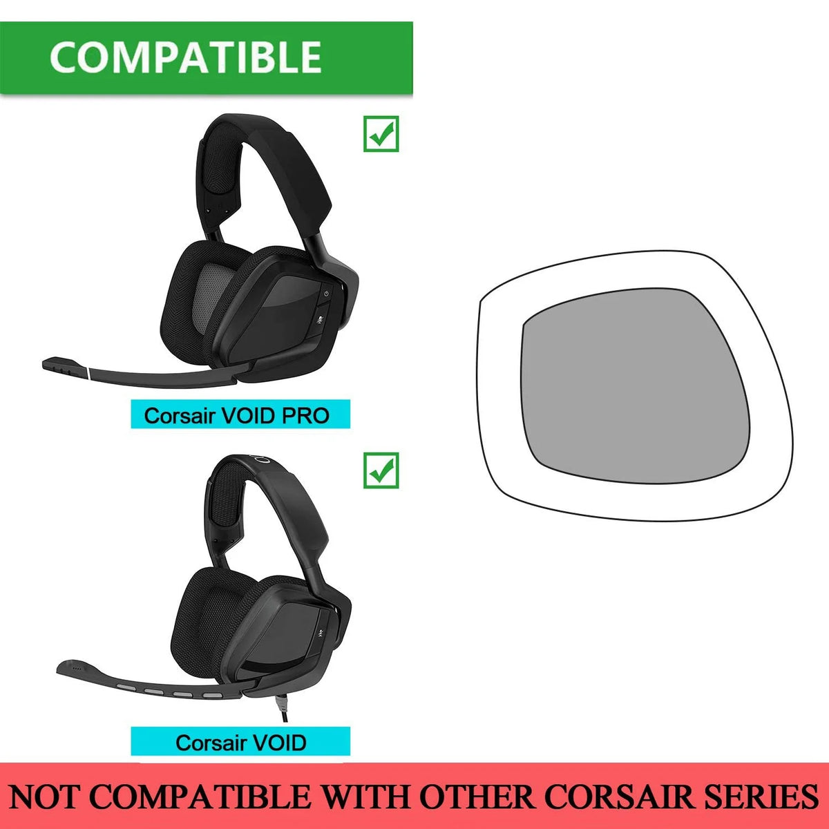 Replacement Ear Pads for Corsair Void & Void PRO RGB Headset Headset Ear Pads Babs