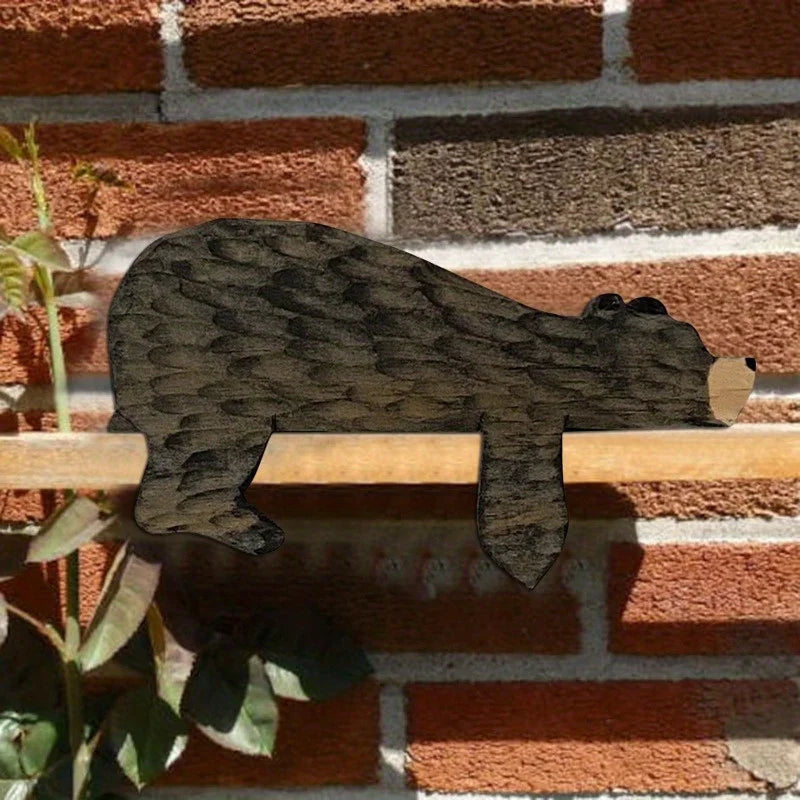 Wooden Bear Door Topper Corner Sculpture – Home & Office Decorative Sculpture Babs