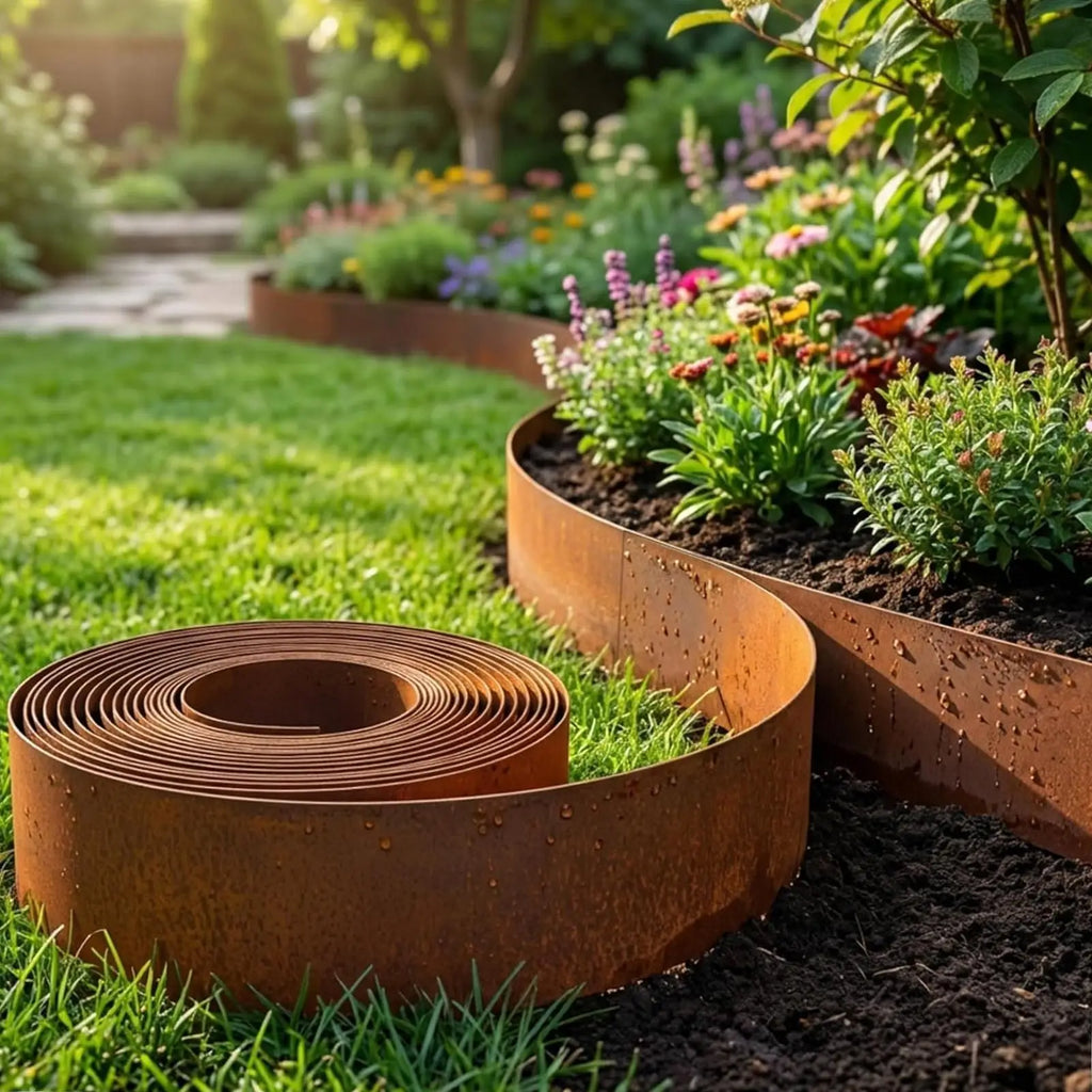 Tall Metal Steel Garden Border Lawn Edging – Weather Resistant Garden Lawn Edging Babs