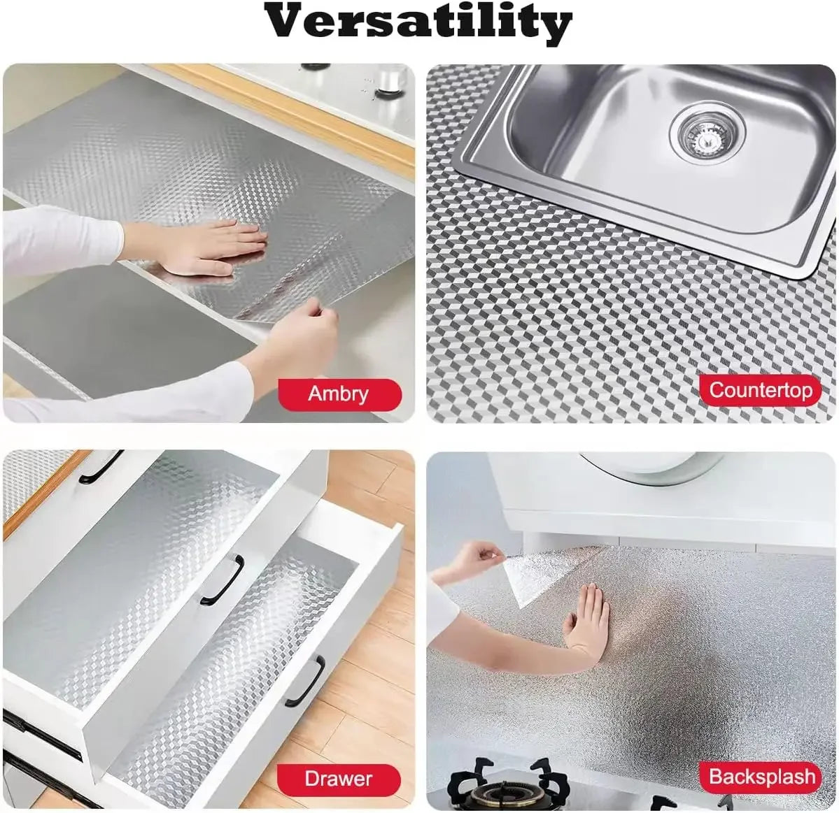 Kitchen Oil-Proof Aluminum Foil Self-Adhesive Cabinet Stickers Kitchen Wall Sticker Babs