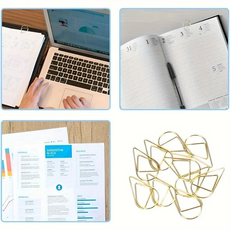 Water Drop Metal Paper Clips – Cute Bookmarks & Journal Decor Decorative Paper Clips Babs