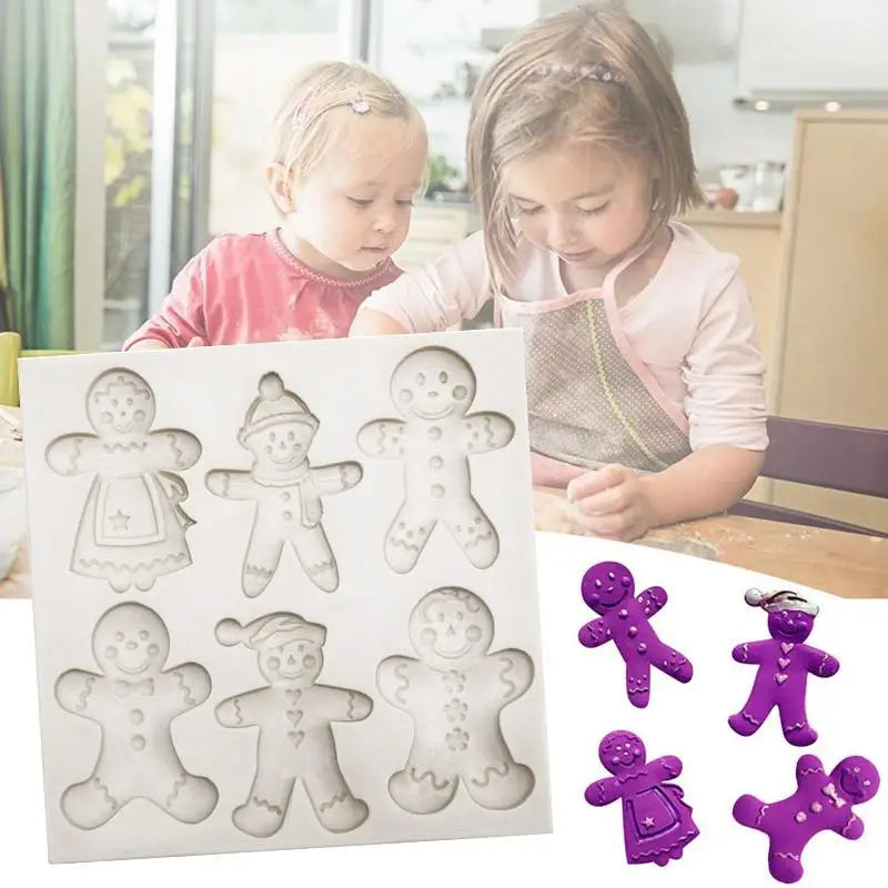 Christmas Gingerbread Man Silicone Mold | Fondant & Candy Mold Silicone Baking Mold Babs Random 1pc