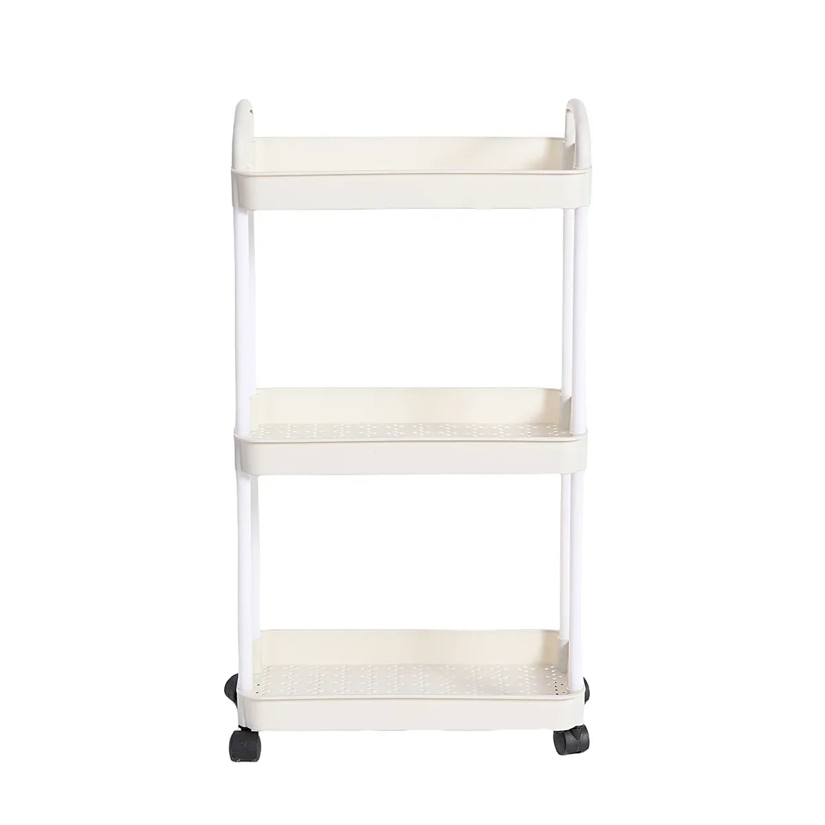 Multi-Layer Rolling Storage Cart with Lockable Wheels | 3/4 Tier Rolling Storage Cart Babs 3 Tiers White