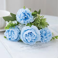 Artificial Bulbous Chrysanthemum Bouquet – Wedding & Home Decor Artificial Flower Bouquet Babs Blue 3 pcs