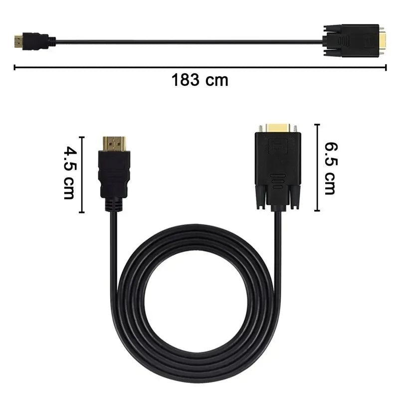HDMI to VGA Cable Adapter 1080P 60Hz – Digital to Analog HDMI to VGA Cable Babs