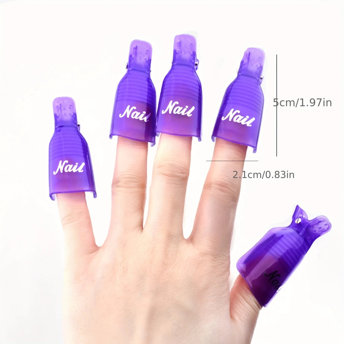 10-Pack Reusable Nail Soak-Off Removal Clips – Multi-Color Nail Removal Clips Babs PURPLE 10PCS