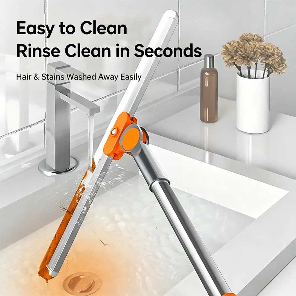Telescopic Squeegee Broom – Wide Silicone Blade, 180° Rotation Floor Squeegee Broom Babs