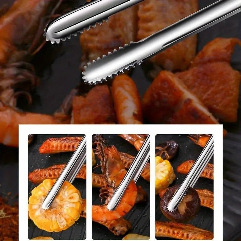 3-Piece Stainless Steel Grill Tongs – Non-Slip BBQ Kitchen Set BBQ Grill Tongs Babs