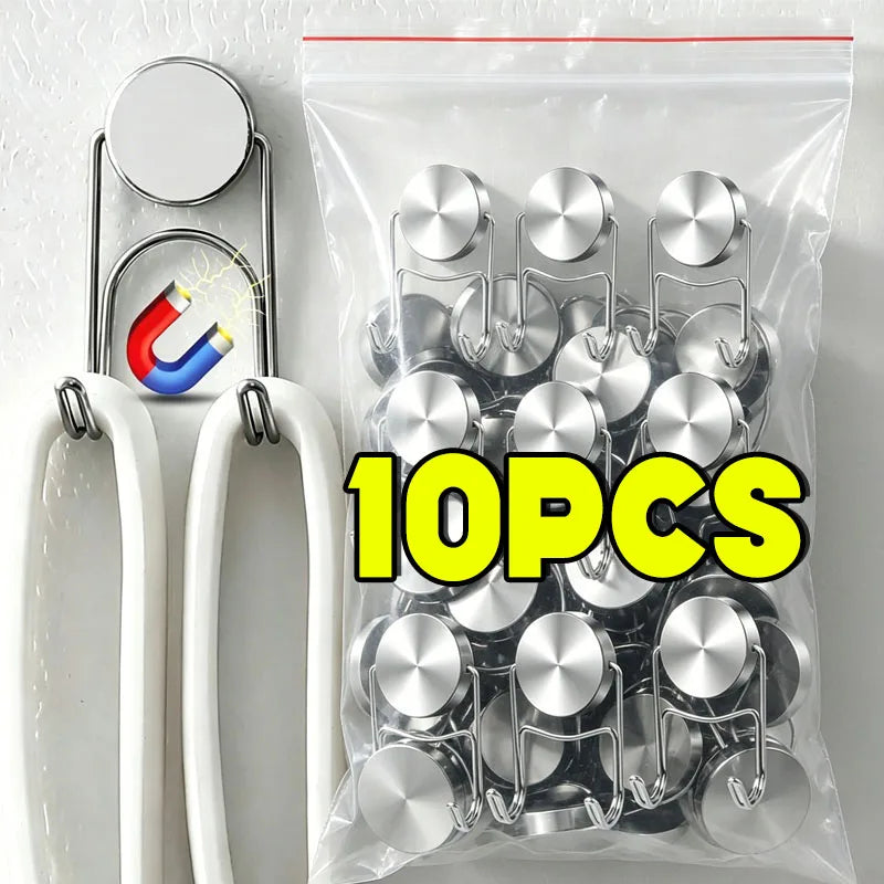 Heavy Duty Magnetic Double Hooks | Extra Strong Stainless Steel Magnetic Hook Hanger Babs
