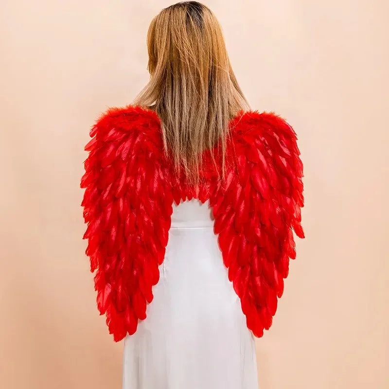 Feather Angel Wings Costume Prop – Wedding, Halloween & Party Costume Wings Babs