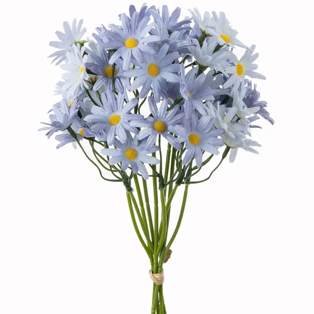 Artificial Silk Chrysanthemum Bouquet – Wedding & Home Decor Artificial Silk Flowers Babs Blue 2 pcs