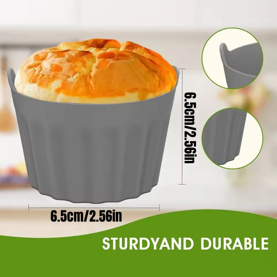 4-Pack Silicone Air Fryer Baking Cups & Nonstick Muffin Molds Silicone Baking Molds Babs