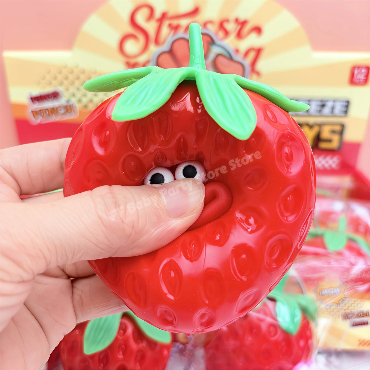 Strawberry Squeeze Fidget Toy – Squishy Sensory Stress Toy Squishy Fidget Toy Babs