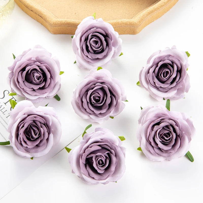 Silk Rose Artificial Flowers – Wedding, Home & DIY Décor Artificial Silk Roses Babs PURPLE 10 pcs