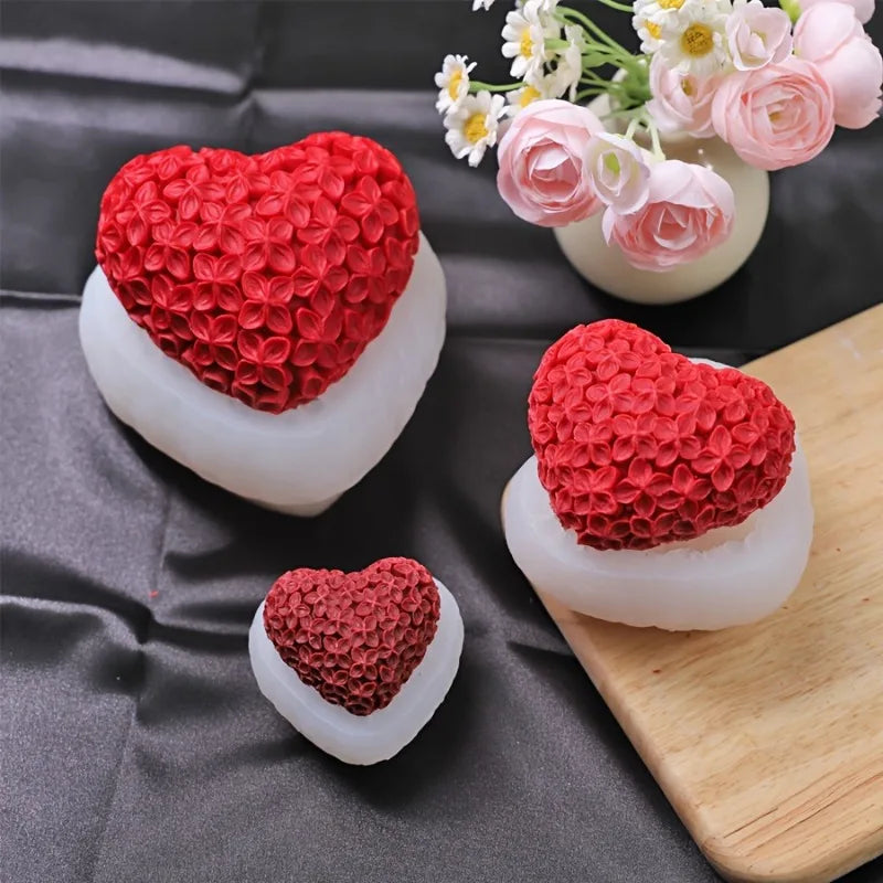 Silicone Heart Rose Candle & Soap Making Mold – 1pc Silicone Craft Mold Babs
