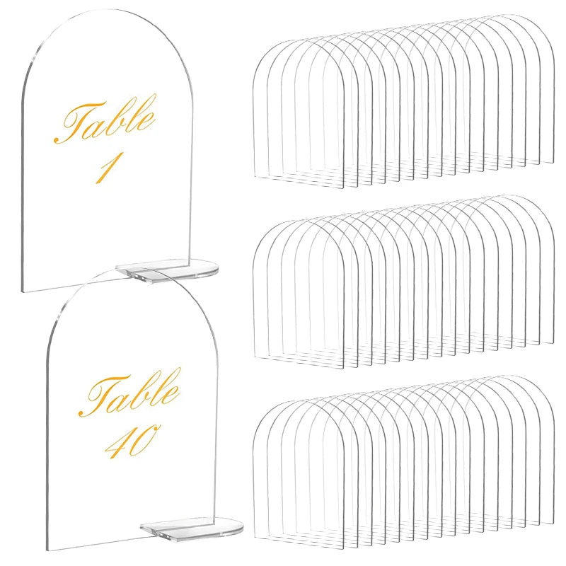 Clear Acrylic Arch Signs with Stand – DIY Wedding Place Cards Acrylic Place Card Holder Babs