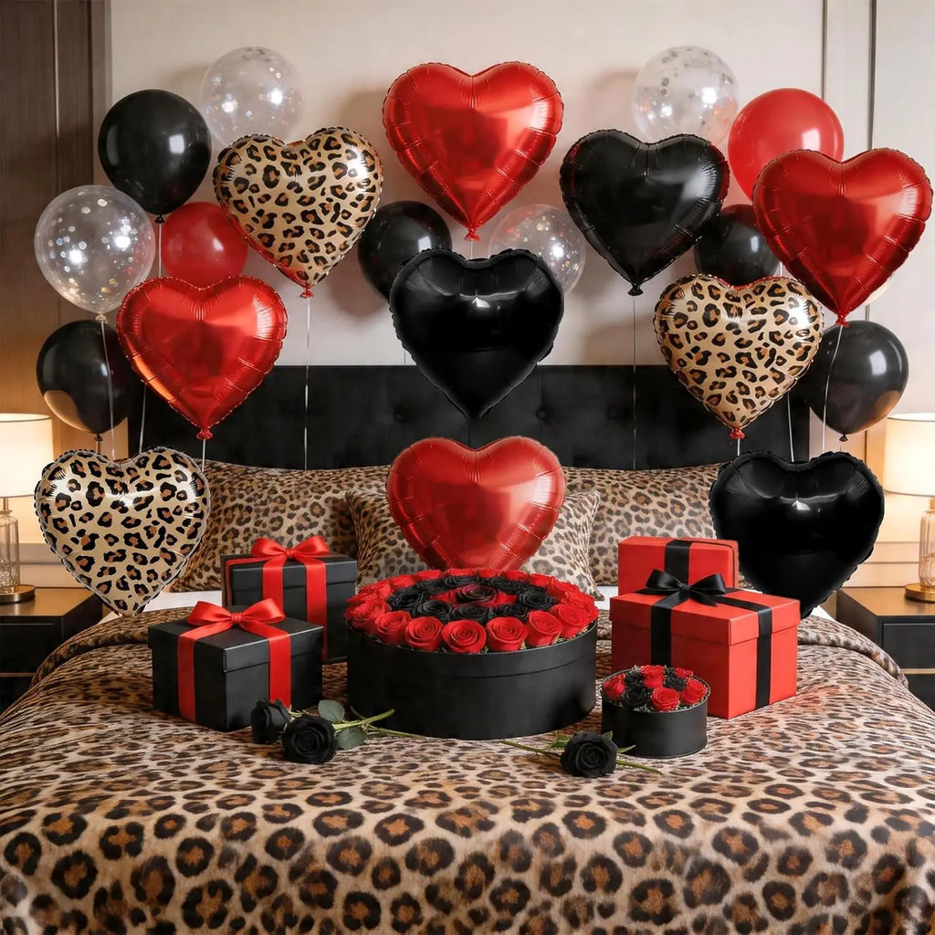 Leopard Print Heart Foil Balloons – Party & Wedding Decor Party Foil Balloons Babs