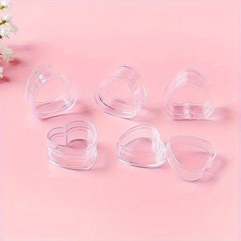 10-Piece Heart-Shaped Refillable Travel Cosmetic Jars Set Cosmetic Travel Jars Babs