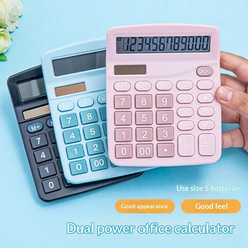 HUXUAN 12-Digit Dual Display Calculator with Money Detector Desktop Calculator Babs