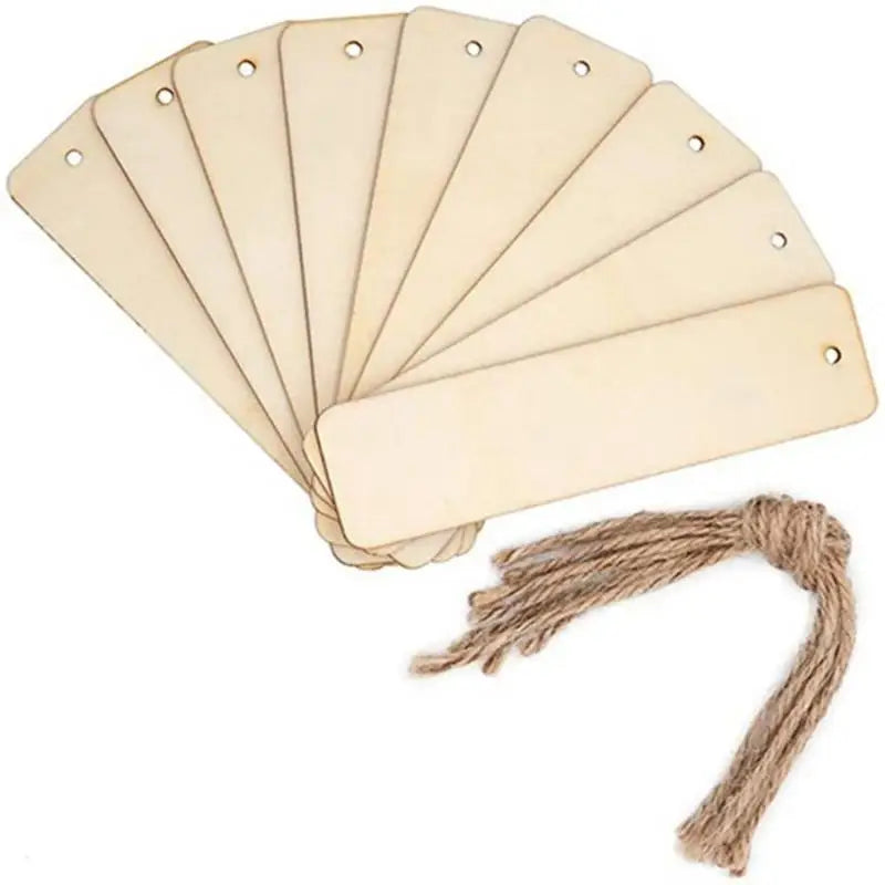 20pcs Blank Rectangle Wooden Tags – DIY Crafts & Bookmarks Wood Craft Tags Babs