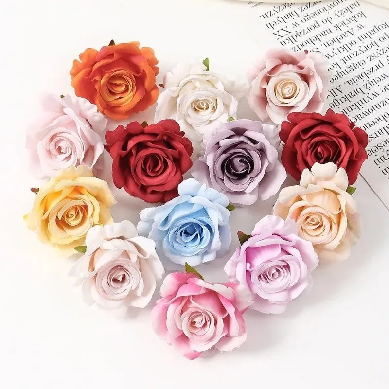 5-Pack Silk Artificial Rose Heads – Wedding & DIY Wreath Décor Artificial Flower Heads Babs