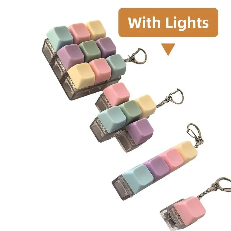 LED 9-Key Fidget Keyboard Keychain Toy for Kids & Adults LED Fidget Keychain Toy Babs