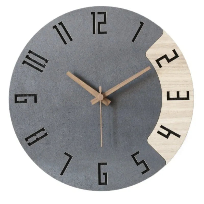 Nordic Silent Wall Clock – Modern Minimalist Wood & Acrylic Decor Silent Wall Clock Babs