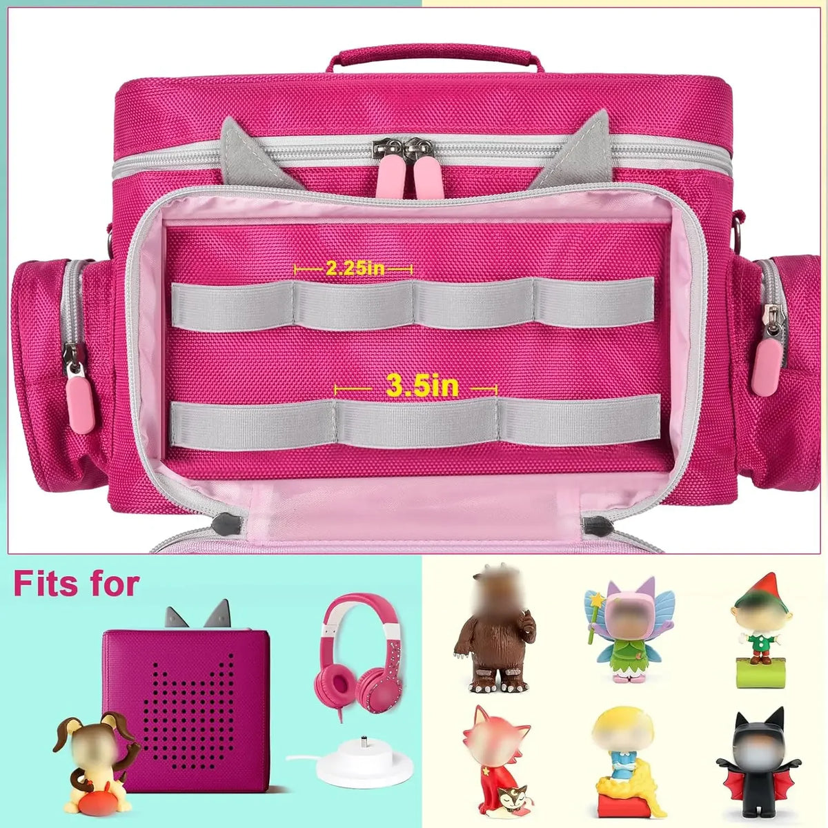 Paiyule Carrying Case Bag for Toniebox & Tonies Figures Toy Storage Bag Babs