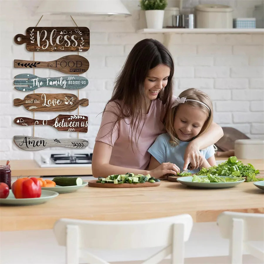 Retro Wooden Cutlery Wall Decor – Kitchen Hanging Ornament Wood Wall Décor Babs