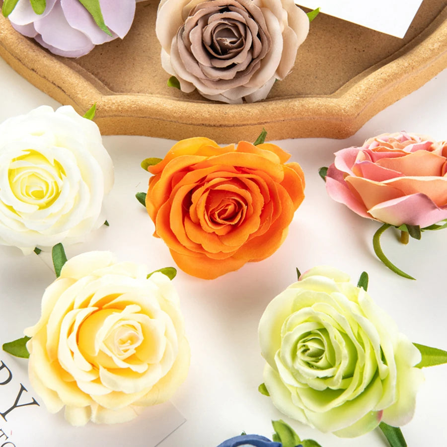 Silk Artificial Rose Heads 5/10pcs – Wedding & DIY Décor Artificial Flower Heads Babs
