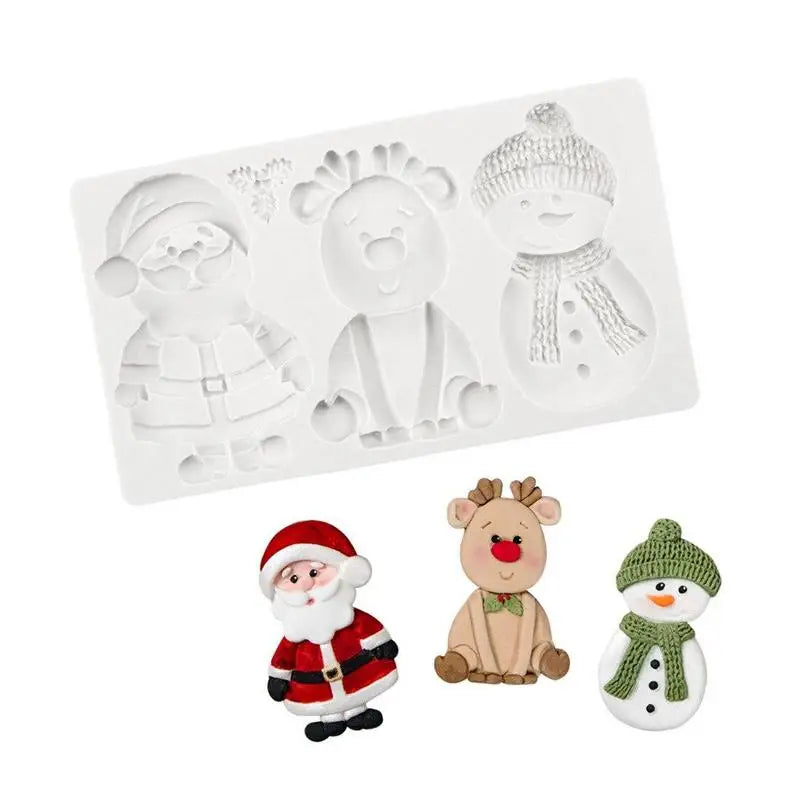 3D Christmas Silicone Mold – Santa, Snowman & Reindeer Silicone Baking Mold Babs