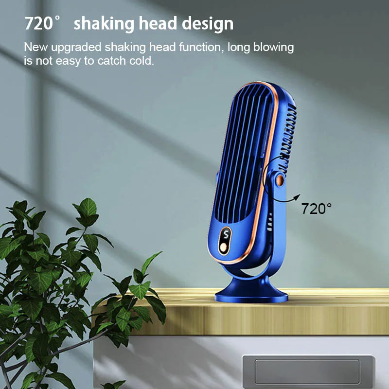 Rechargeable Desktop Fan 5-Speed 720° Swivel – Home & Camping Portable Desktop Fan Babs