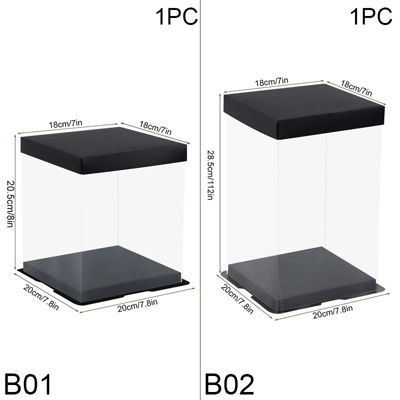 Clear PVC Cake Gift Box 20/28cm – Party & Wedding Packaging Cake Gift Box Babs