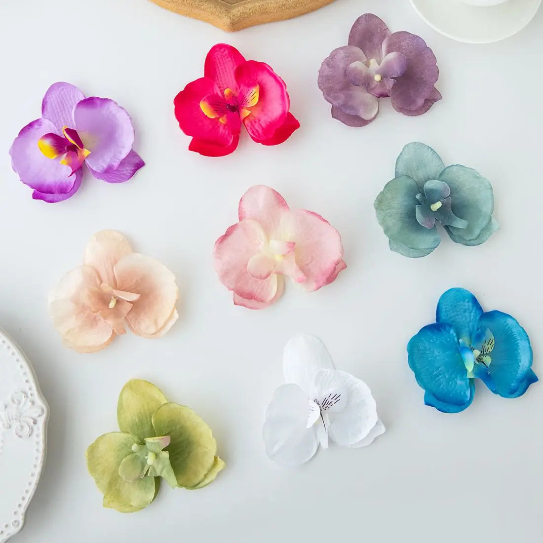 Artificial Silk Orchid Flowers 20/40 Pcs – DIY Décor & Crafts Artificial Flower Heads Babs