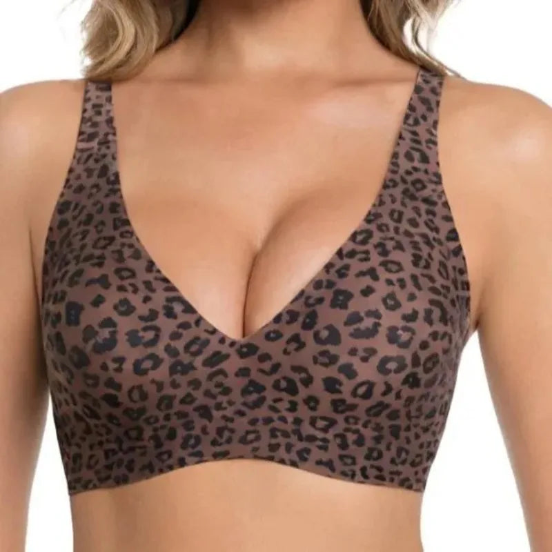 Leopard Print Wireless Bra – Seamless, Wire-Free Women's Lingerie Wireless Seamless Bra Babs