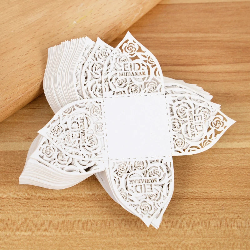 Eid Mubarak Chocolate Wrappers & Mini Baking Cups 10-50Pcs Party Treat Packaging Babs