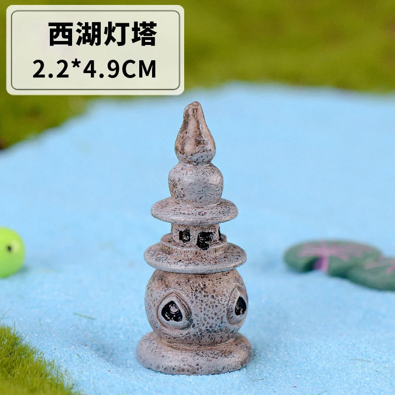 Miniature Well Statue – Handmade Resin Micro Landscape Décor Miniature Garden Statue Babs lighthouse