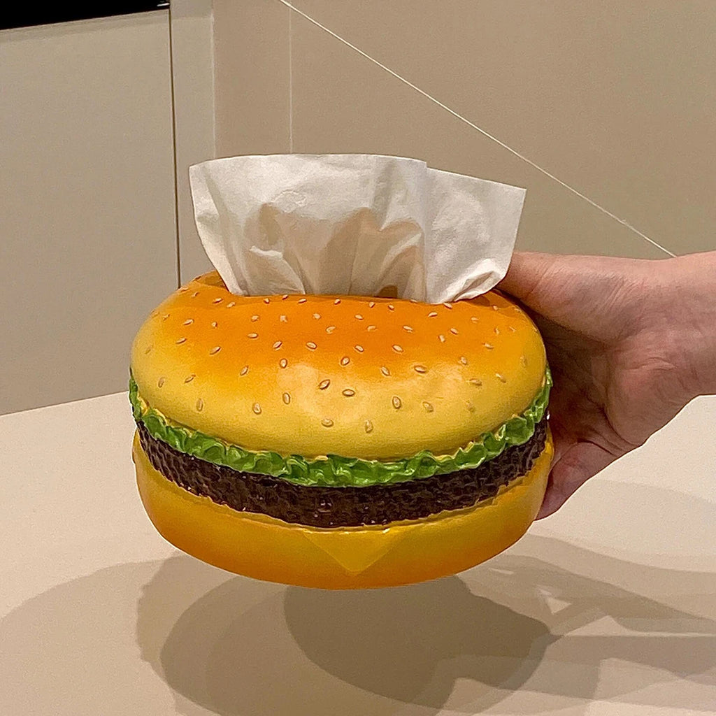 Hamburger Tissue Box Holder – Retro Home Decor Napkin Dispenser Novelty Tissue Holder Babs