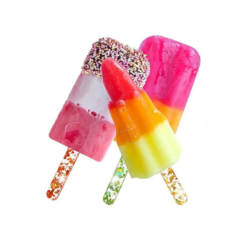 20Pcs Clear Acrylic Reusable Popsicle & Ice Cream Sticks Ice Cream Sticks Babs